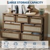 7 Drawer Dresser for Bedroom, Rattan Chest of Drawers with Gold Handle, 52"W Storage Dressers Organizer, Entryway Console Table - 4 of 4