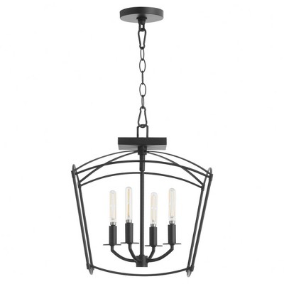 Quorum Lighting Mantle 4 - Light Pendant in  Matte Black
