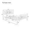 Full/Queen/King Size Platform Bed, Traditional Style Solid Wood Bed Frame with Upholstered Tufted Headboard, No Box Spring Needed - ModernLuxe - 4 of 4