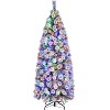 Yaheetech 6Ft/7.5Ft Pre-lit Snow Flocked Christmas Tree with Colorful LED Lights - 2 of 4