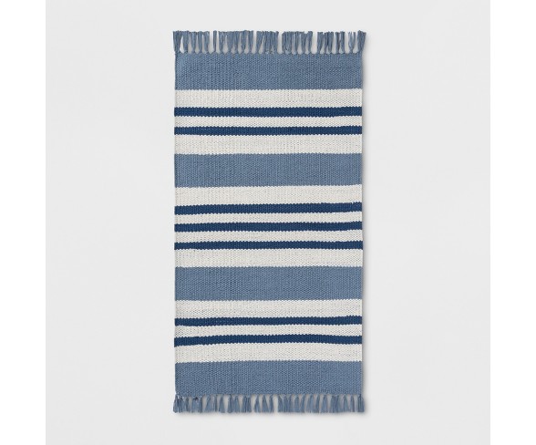 34"x20" Woven Stripe Rug Blue - Threshold&#153;