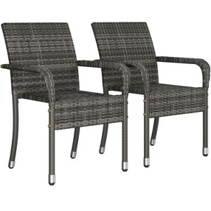 Yaheetech Set of 2 PE Outdoor Rattan Chair with Armrests for Garden, Backyard - 1 of 1