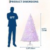 Clearance! 4.5 FT Prelit White Purple Gradient Snow Flocked Christmas Tree, Slim Pencil Xmas Tree, Auto-Open - 2 of 4