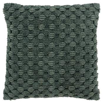 20"x20" Oversize Solid Textured Poly Filled Square Throw Pillow Green - Rizzy Home