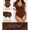 SHAPELLX Polo Sleeveless Bodysuit for Woman Tummy Control Open V-neckline Seamless Casual Work Tops Shapewear Going Out Tops—Brown 40 - 3 of 3