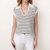 Anna-Kaci Women's Striped Collared Sleeveless Knit Top with Deep V-Neck and Ribbed Hem Detailing - 2 of 4