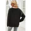 Women's Loose Casual Knit Pullover Sweater, Comfortable Long - Sleeve Top for Daily Wear, Office, and Leisure - 4 of 4
