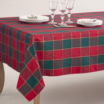 Saro Lifestyle Holiday Plaid Design Tablecloth