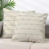 Unique Bargains Modern Farmhouse Decorative Neutral Striped Boho Throw Pillow Covers Square 2 Pcs - 2 of 4