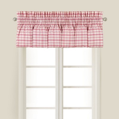 C&F Home Pink Plaid Blouson Valance