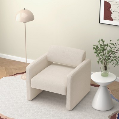 KTMBDW Mid-Century Accent Chairs, Modern Upholstered Living Room Chair, Cozy Armchair Back for Bedroom, Office, Living Room