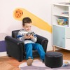Qaba Kids Sofa Set with Footstool, Upholstered Children Armchair for Kids 18M+, Baby Sofa for Playroom, Bedroom, Nursery Room - 3 of 4