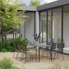 vidaXL Patio Dining Set Table and Chair Patio Furniture Set Steel Dark Gray - 2 of 4