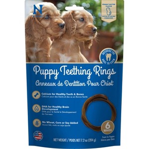 N-Bone Puppy Teething Rings Peanut Butter Flavor Rawhide Alternatives, Dental and Hard Chews Dog Treats - 7.2oz - 1 of 4