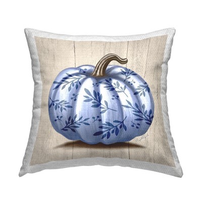 Stupell Industries Botanical Patterned Pumpkin Rustic Plank Design