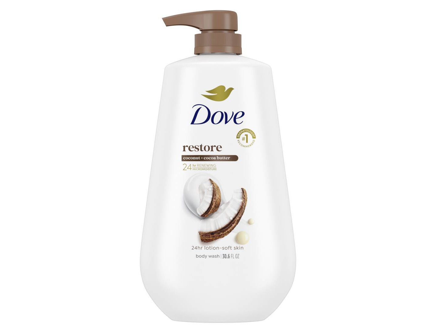 Dove Beauty Гель для душа с дозатором Dove Restore Coconut & Cocoa Butter, 30.6 fl oz — фото 1
