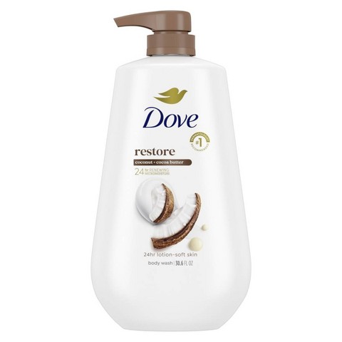 Dove Beauty Гель для душа с дозатором Dove Restore Coconut & Cocoa Butter, 30.6 fl oz