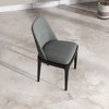 POVISON Contemporary Linen Square Dining Chairs Set of 2, Gray Side Chairs, Fully Assembled - 3 of 4