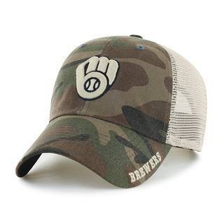 Adult Milwaukee Brewers Dyed Camo Conceal Team MLB Cap