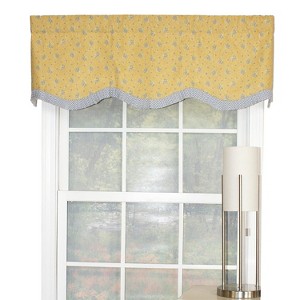 RLF Home Freida Ruffled Provance 100% Cotton with Fully Lined 3" Rod Pocket Valnance for Windows 50" x 15" Cornflower - 1 of 4