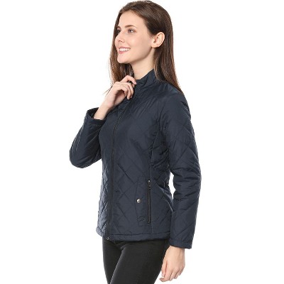 INSPIRE CHIC Women's Stand Collar Lightweight Quilted Jacket Blue X-Small — фото 4