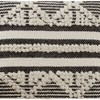 18"x18" Poly-Filled Diamond Moroccan Design Square Throw Pillow Black/White - Saro Lifestyle: Bohemian Indoor Decor, Couch Accessory - 3 of 4