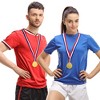 Juvale 12 Pack Gold Winning Participation Medal Awards for Contests with Neck Ribbon for Sports, Competitions, Olympic Style, Metal, 1.5 In - 2 of 4