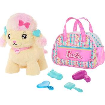 Barbie Salon Pet Adventure Stuffed Animal, Poodle with Themed Purse and 6 Accessories