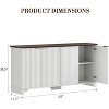 Coffee Bar Cabinet with Fluted Doors, Farmhouse Sideboard Buffet with Adjustable Shelves, 61" Wide - 3 of 4