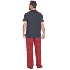 Ashford & Brooks Men's Woven Short Sleeve Jersey Top & Pajama Pants Set - 3 of 4