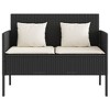 vidaXL Patio Bench with Cushions Black Poly Rattan - 4 of 4