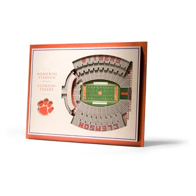 NCAA Clemson Tigers 5-Layer StadiumViews 3D Wall Art