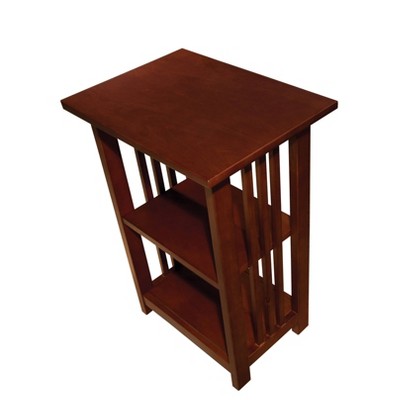 Cherry Wood 2-Shelf Mission Style End Table