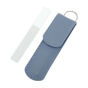 Unique Bargains Glass Multifunctional Nail File Manicure Tool with Leather Pouch 1 Set - 1 of 4