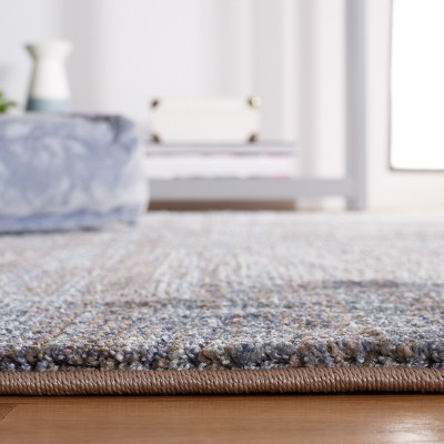 Lasa Blue Solid Synthetic 4' x 6' Rectangular Area Rug