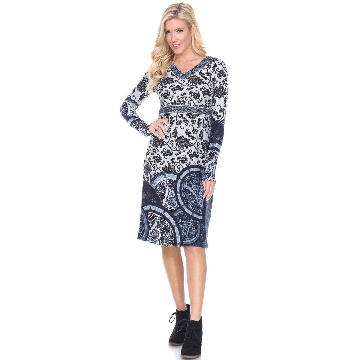 Women's Naarah Embroidered Sweater Dress - White Mark