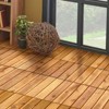 Tangkula 27PCS 12"x12" Patio Interlocking Tiles Acacia Slat Wood Garden Outdoor &Indoor - 3 of 4