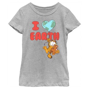 Girl's Garfield I Love Earth Friends T-Shirt - 1 of 4