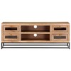 vidaXL TV Cabinet Natural Wood Solid Acacia Wood, Powder-Coated Steel - 2 of 2