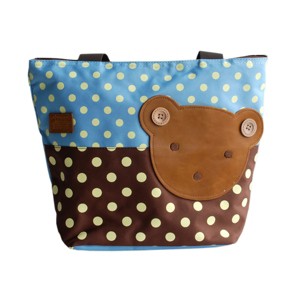 Slickblue Cute Bear Hand-Appliqued Tote Bag for Kids —Multi Color & Sizes, Shoulder Strap, Interior Pocket - 1 of 3
