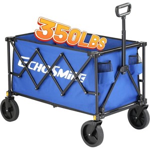 MaseiKar Heavy Duty 350 Lbs Capacity Collapsible Wagon, Outdoor Folding Camping Wagons, Grocery Portable Utility Cart, Adjustable Rolling Carts - 1 of 4