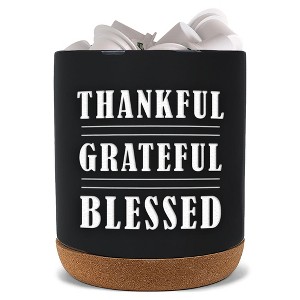 Elanze Designs Thankful Blessed Black X-Large Cork Bottom, Kitchen Counter, Ceramic Stoneware, Coffee, Tea and Hot Chocolate, Machine Brewing, K - 1 of 1