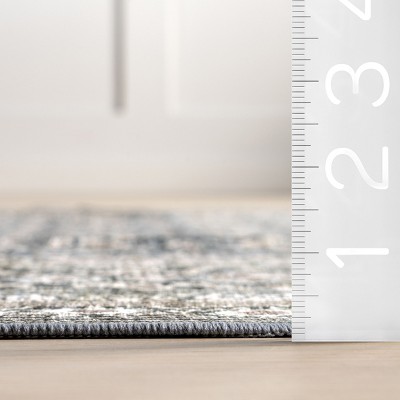 Blue Medallion 9' x 12' Washable Synthetic Area Rug