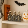 Transpac Resin Skeletons Behind Tombstones Halloween Figurines Multicolor Tabletop Decor for Spooky Celebrations - 3 of 4