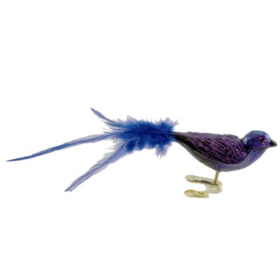 Old World Christmas 1.5" Purple Martin Ornament Clip On Bird  -  Tree Ornaments