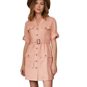 Slickblue Drop Shoulder Dress for Women - Relaxed Fit, Waist Tie, Soft Cotton Linen Fabric - S-L - 1 of 4