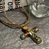 HTUTWOO Double Beaded Necklace, Gothic Cross Pendant, Women’s Jewelry Gifts, Great for Any Occasion, Trendy and Stylish Accessory - 3 of 4