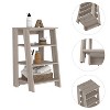 Vynxaria 4-Shelf Utility Storage Shelves Linen Cabinet, Light Gray Finish - 3 of 4
