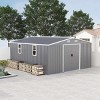 10x12 FT Outdoor Metal Backyard Storage Shed with Windows,Large Weatherproof Garden Tool Shed,Heavy Duty Metal Garage Shed for Patio-Coolbibila - 3 of 4