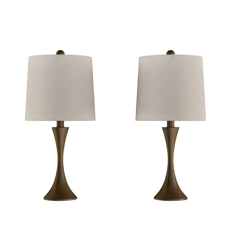 Set of 2 Flared Trumpet Table Lamps Bronze (Includes LED Light Bulb) - Trademark Global, 5 of 7